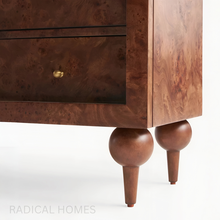 BRIAROSE Vintage Mappa Burl Display Cabinet