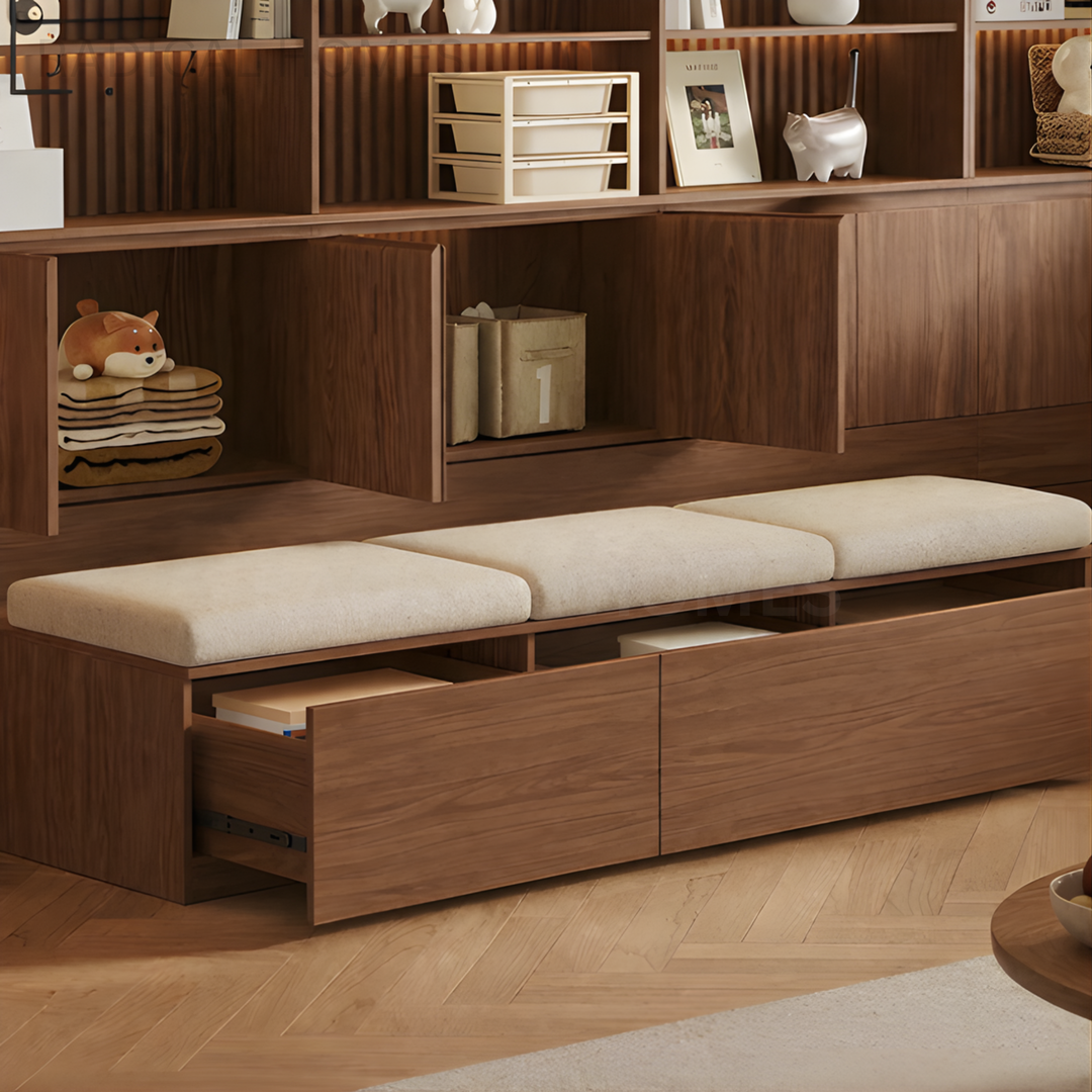 Dory Modern Solid Wood Display Cabinet Ottoman - Radical Homes Singapore