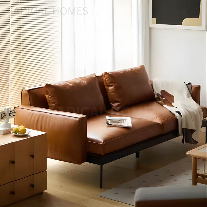 RANDY Modern Leather Sofa - Radical Homes Singapore