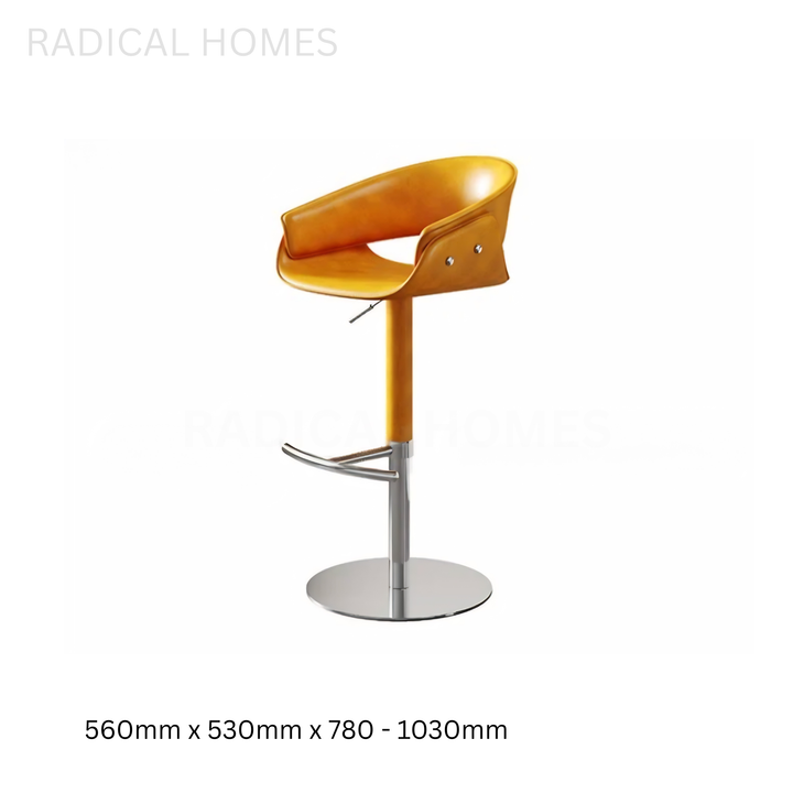 PUDRA Modern Adjustable Leather Bar Stool - Radical Homes Singapore