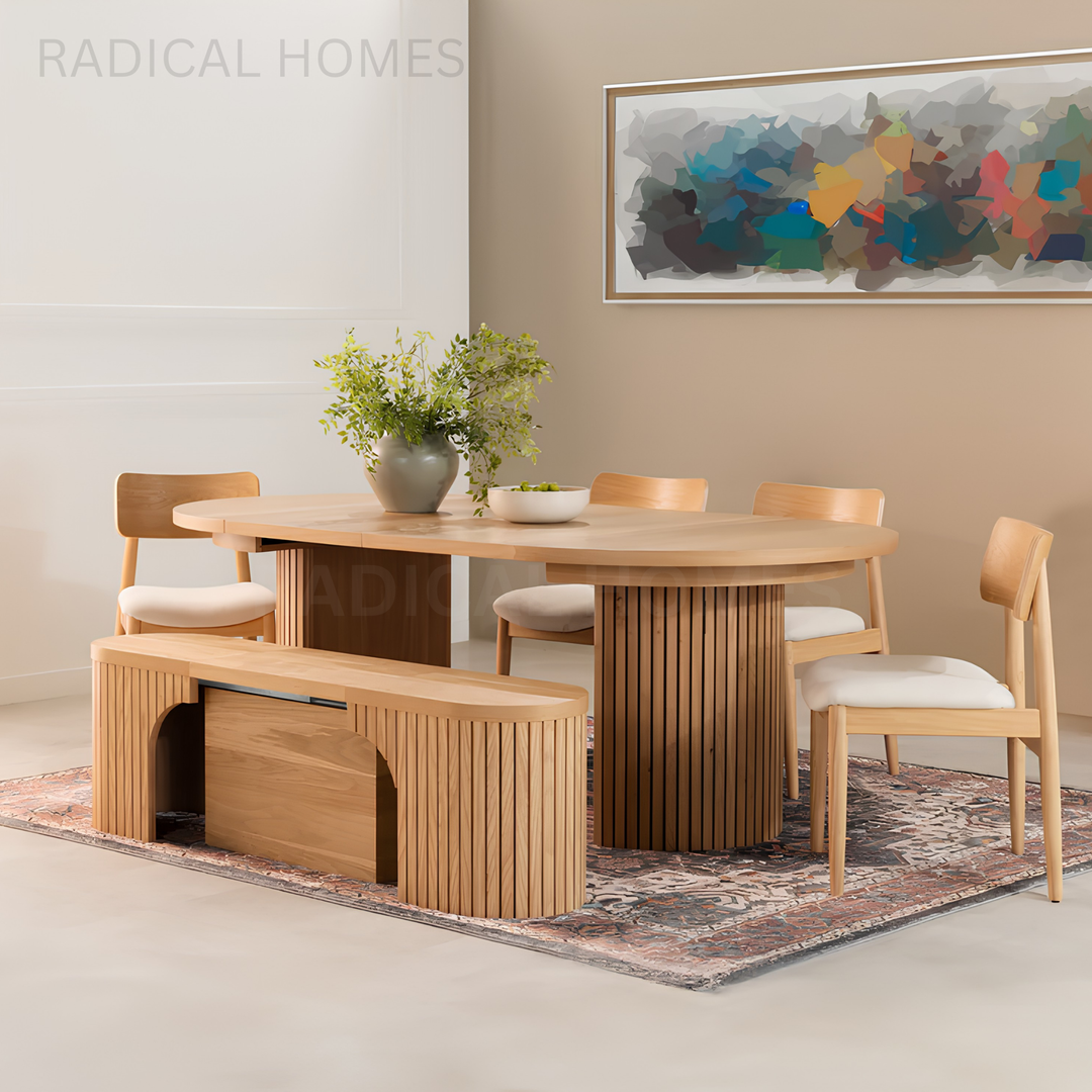 ALMIRA Modern Extendable Solid Wood Dining Table
