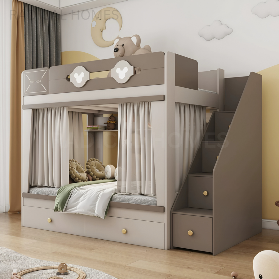 ELVORI Modern Double Decker Bedframe - Radical Homes Singapore