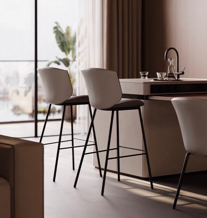 NORMAN Modern Leather Bar Stool