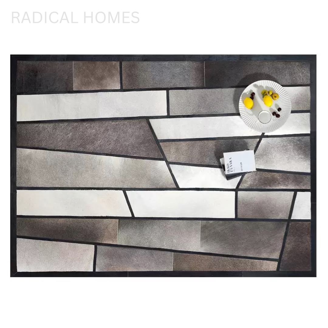 VANTRO Modern Cowhide Leather Rug - Radical Homes Singapore