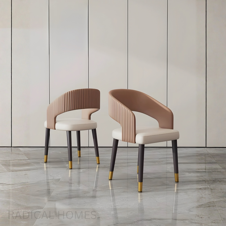ELARA Modern Leather Dining Chair - Radical Homes Singapore