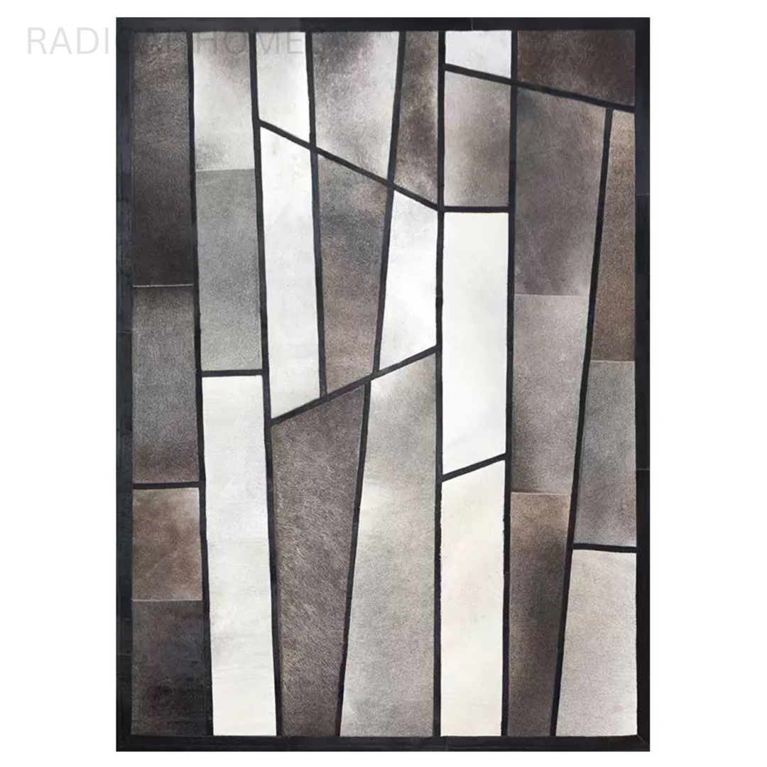 VANTRO Modern Cowhide Leather Rug - Radical Homes Singapore