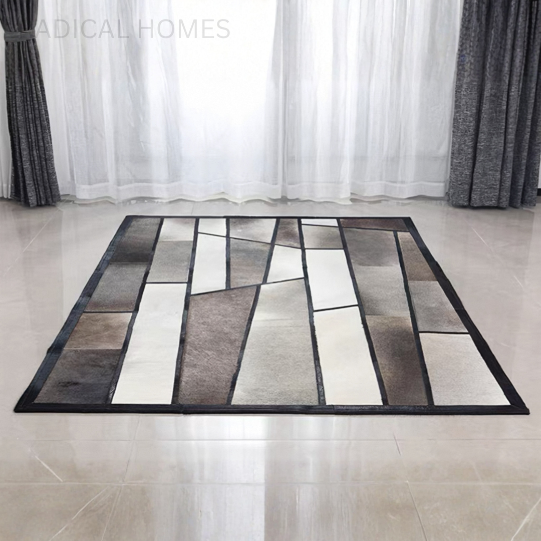 VANTRO Modern Cowhide Leather Rug - Radical Homes Singapore