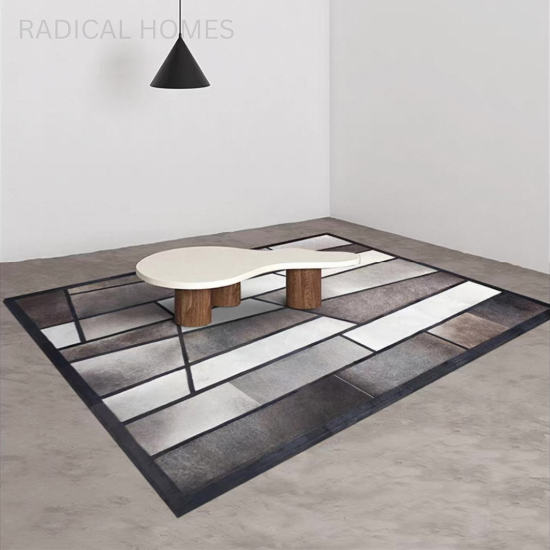 VANTRO Modern Cowhide Leather Rug - Radical Homes Singapore