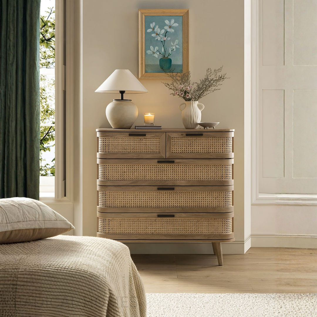 CALDERA Vintage Rattan Chest Of Drawer