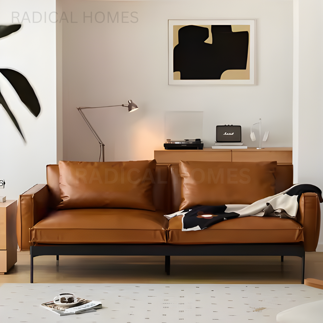 RANDY Modern Leather Sofa - Radical Homes Singapore