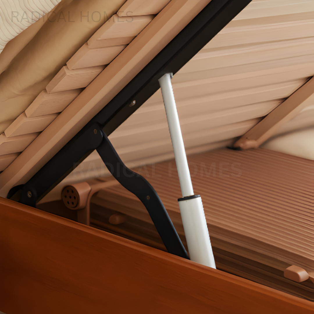 ORPI Modern Electric Solid Wood Storage Bedframe - Radical Homes Singapore