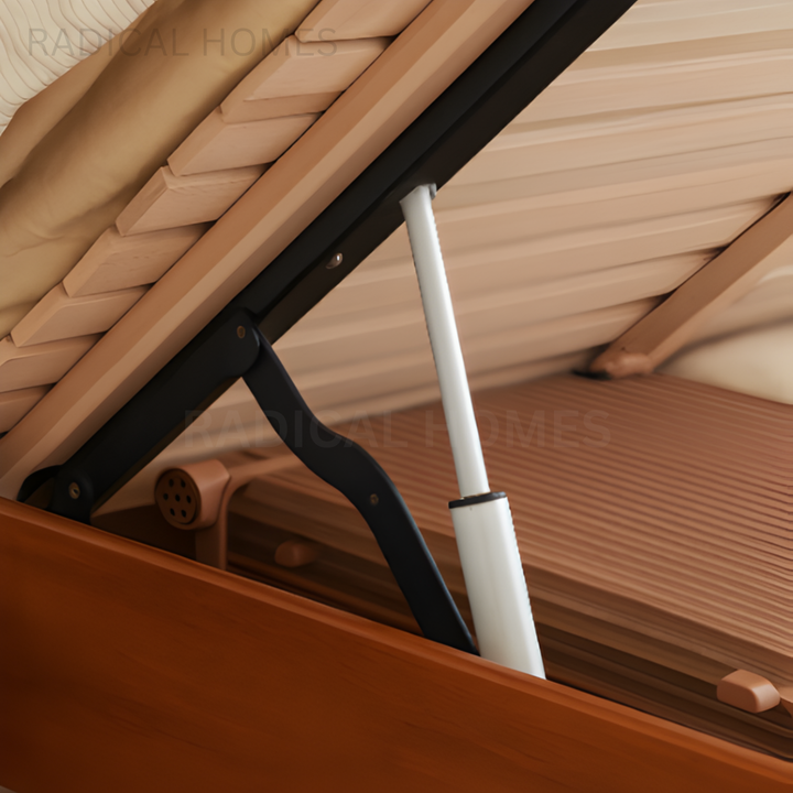 ORPI Modern Electric Solid Wood Storage Bedframe - Radical Homes Singapore