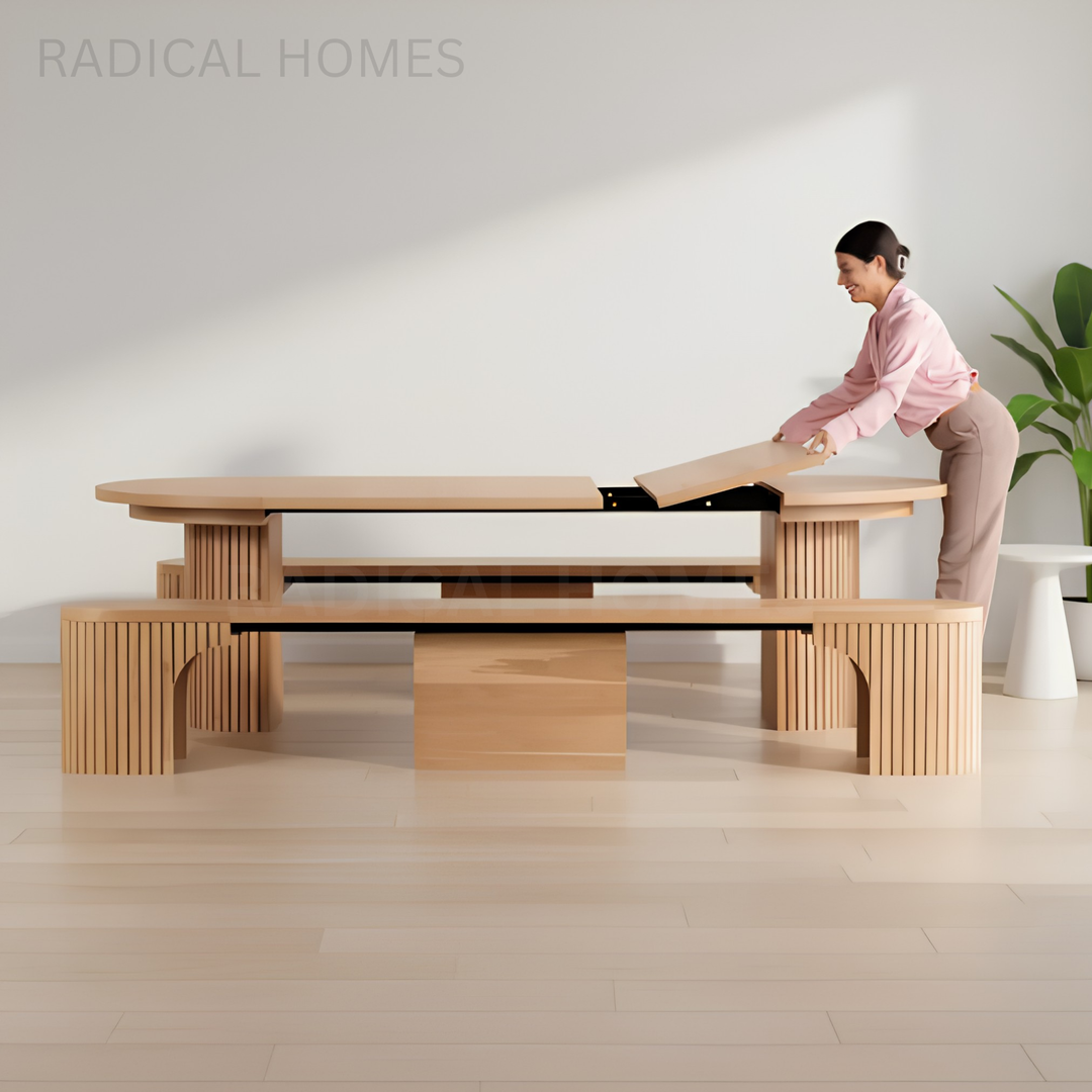 ALMIRA Modern Extendable Solid Wood Dining Table