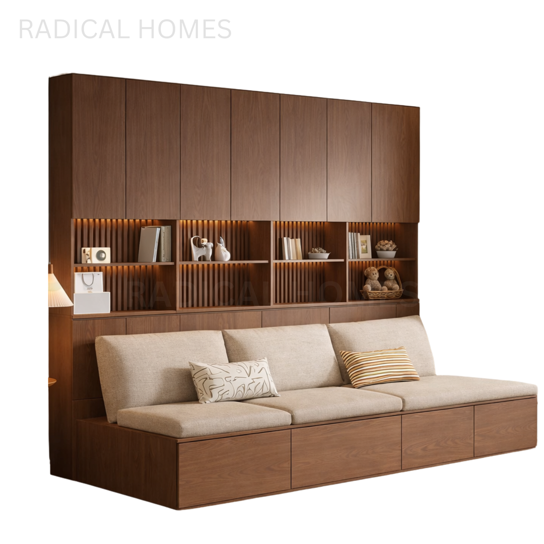 Dory Modern Solid Wood Display Cabinet Ottoman - Radical Homes Singapore