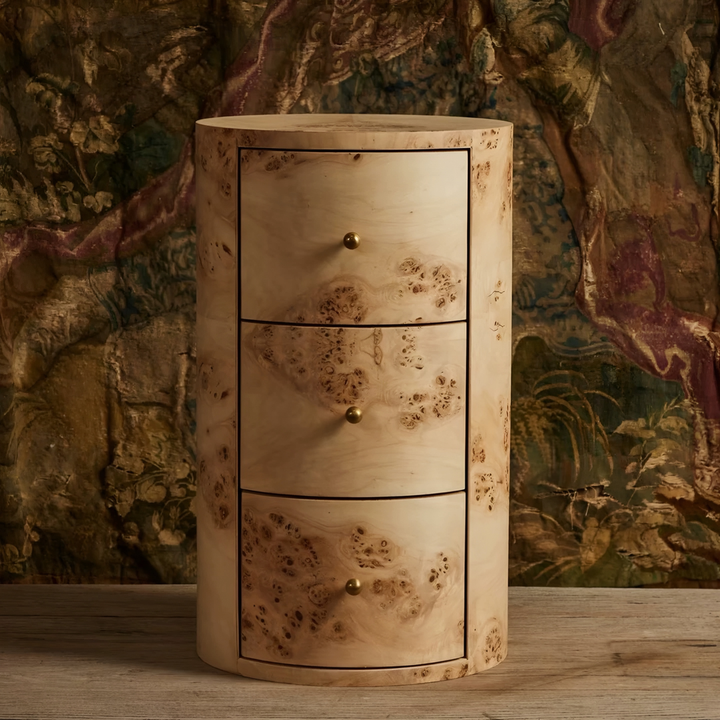 BELVINO Mappa Burl Bedside Table - Radical Homes Singapore