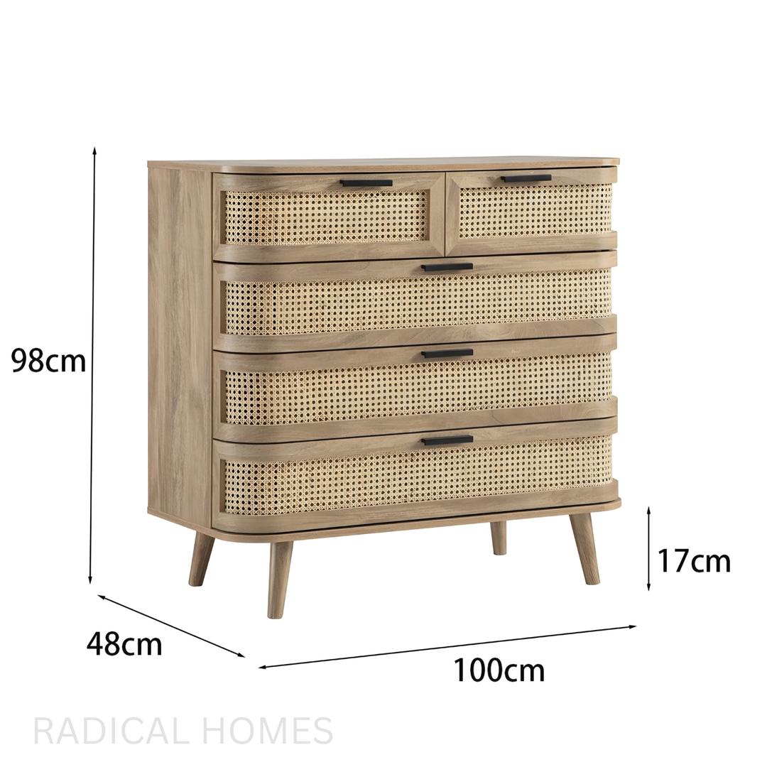 CALDERA Vintage Rattan Chest Of Drawer