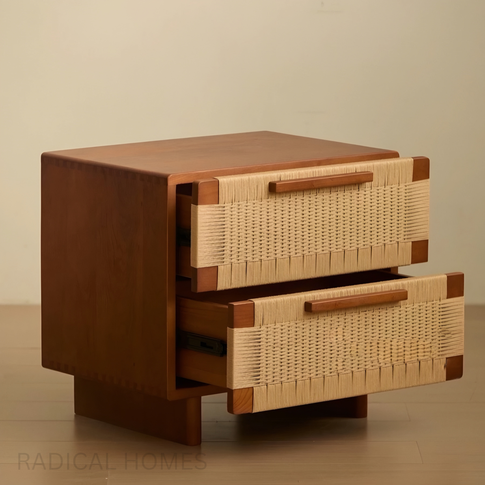 Radical Rustic ARCADIA Rustic Rattan Bedside Table – Radical Homes