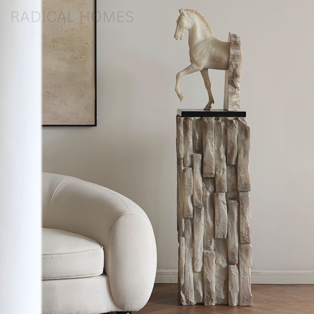 VALTORI Modern Stone Sculptural Pedestal - Radical Homes Singapore
