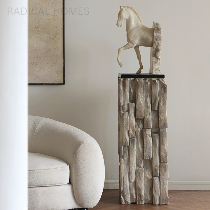 VALTORI Modern Stone Sculptural Pedestal - Radical Homes Singapore