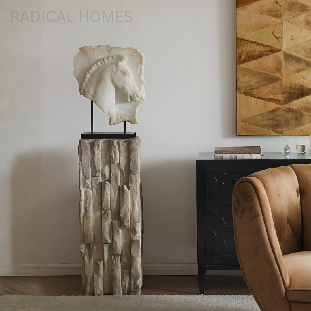 VALTORI Modern Stone Sculptural Pedestal - Radical Homes Singapore