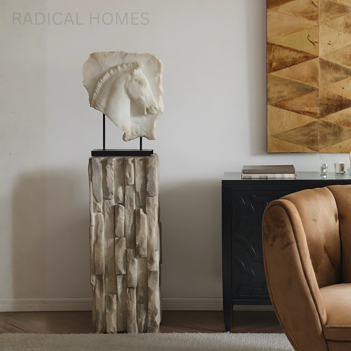 VALTORI Modern Stone Sculptural Pedestal - Radical Homes Singapore