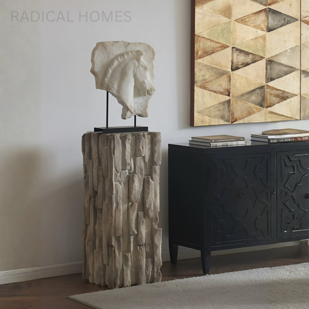 VALTORI Modern Stone Sculptural Pedestal - Radical Homes Singapore