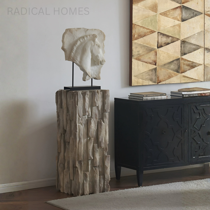 VALTORI Modern Stone Sculptural Pedestal - Radical Homes Singapore