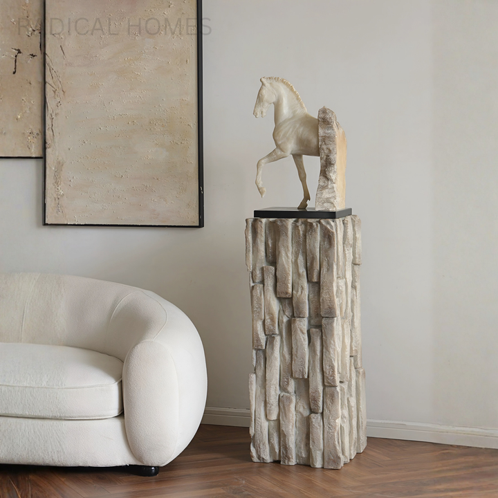 VALTORI Modern Stone Sculptural Pedestal - Radical Homes Singapore