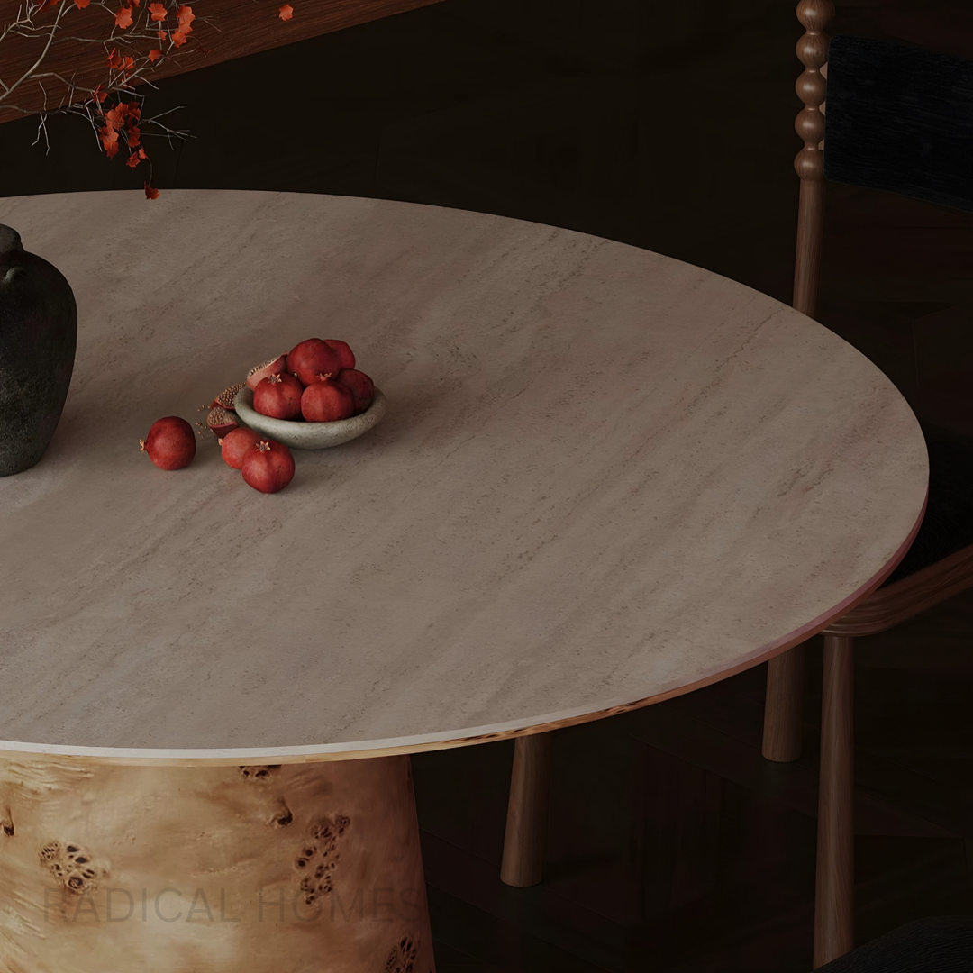 AURELIA Travertine Sintered Stone Dining Table