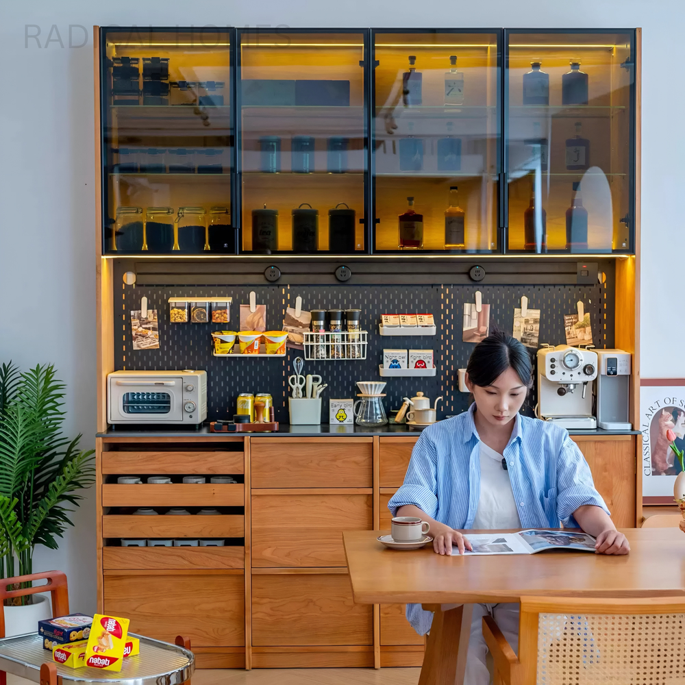 VIONA Modern Solid Wood Full Height Sideboard - Radical Homes Singapore