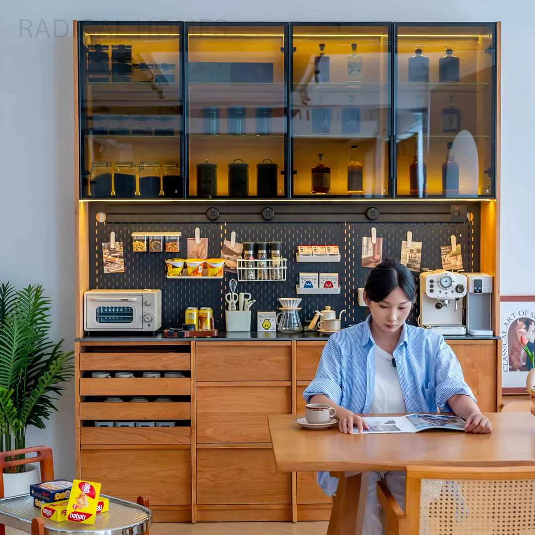VIONA Modern Solid Wood Full Height Sideboard - Radical Homes Singapore