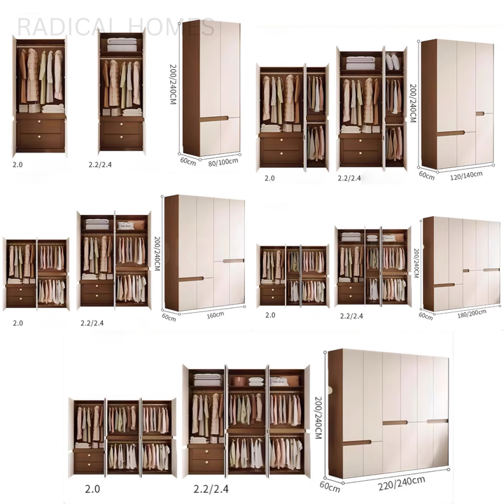 ARNES Japandi Solid Wood Wardrobe