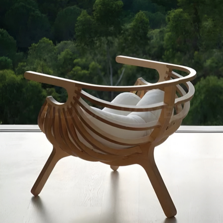 LOUCH Modern Solid Wood Lounge Chair