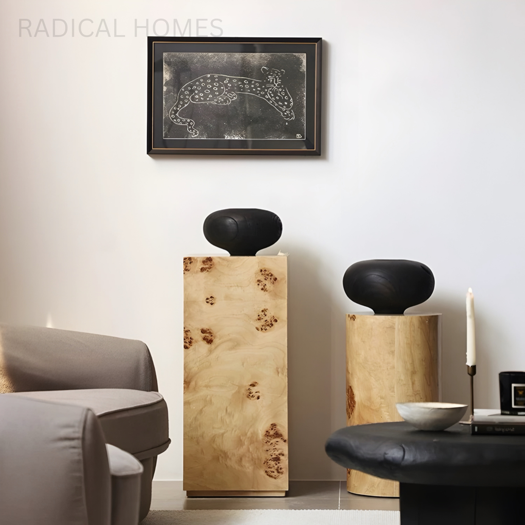 ZORVANI Modern Mappa Burl Pedestal - Radical Homes Singapore