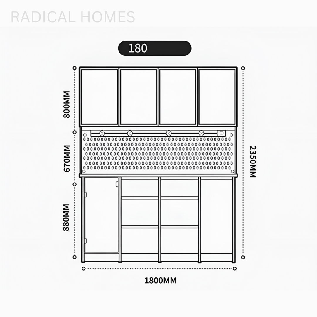 VIONA Modern Solid Wood Full Height Sideboard - Radical Homes Singapore