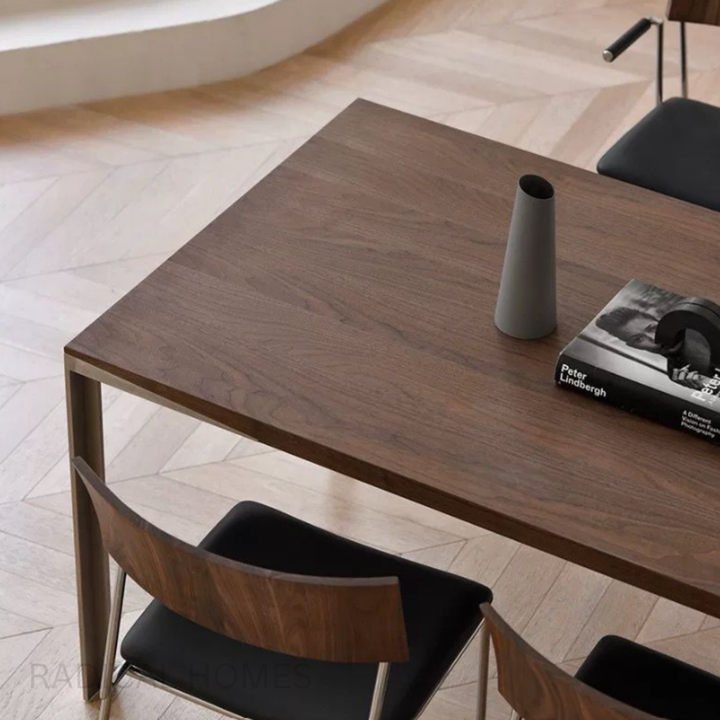 ROCAMEI Modern Walnut Dining Table