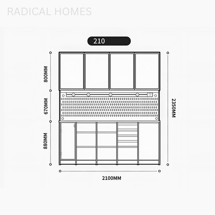 VIONA Modern Solid Wood Full Height Sideboard - Radical Homes Singapore