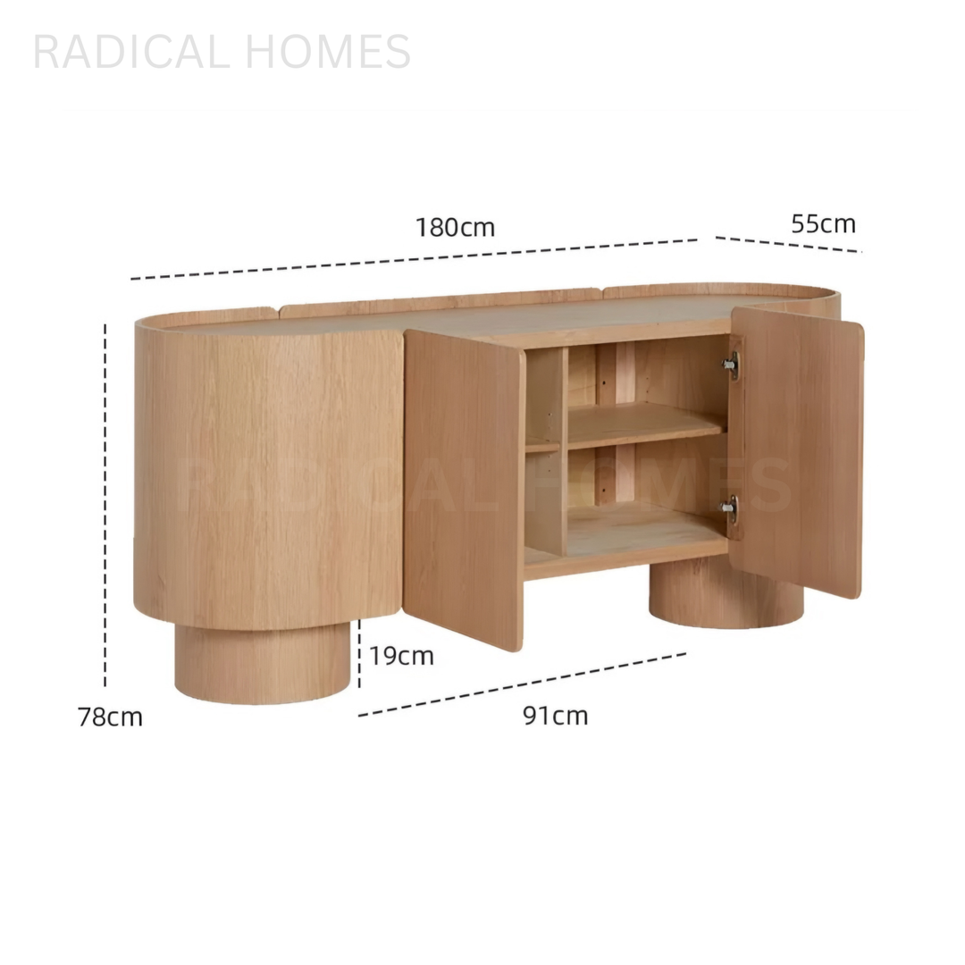 RUFFA Modern Solid Wood Sideboard - Radical Homes Singapore