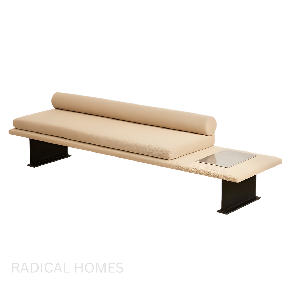 SUELLY Minimalist Entryway Boucle Fabric Bench