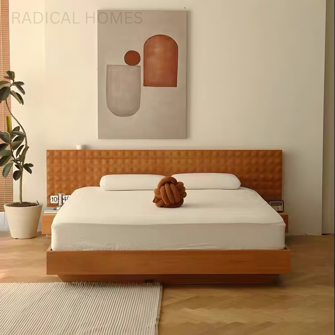 ELVON Modern Solid Wood Bedframe - Radical Homes Singapore