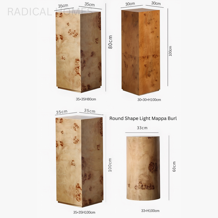 ZORVANI Modern Mappa Burl Pedestal - Radical Homes Singapore