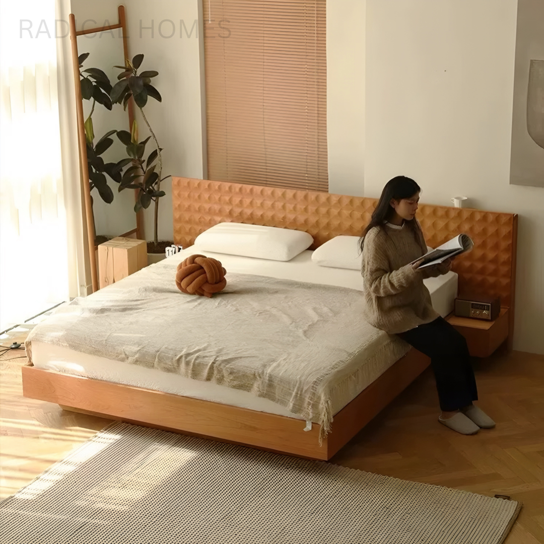 ELVON Modern Solid Wood Bedframe - Radical Homes Singapore