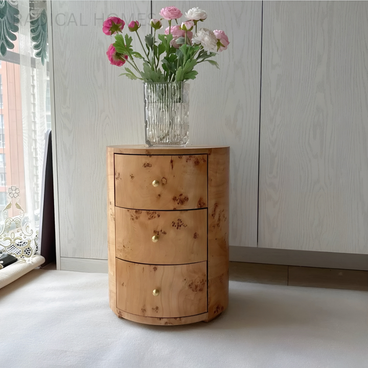 BELVINO Mappa Burl Bedside Table