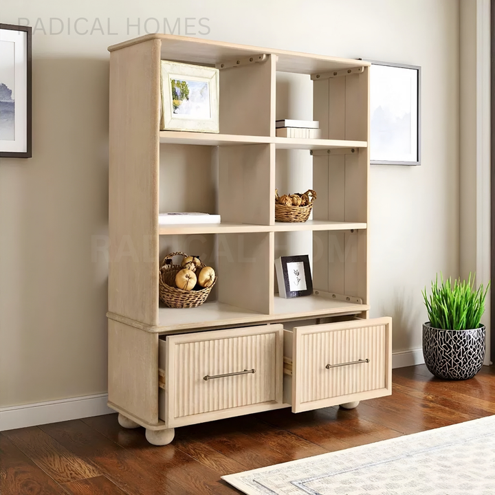 WELDA Modern Solid Wood Shelf - Radical Homes Singapore