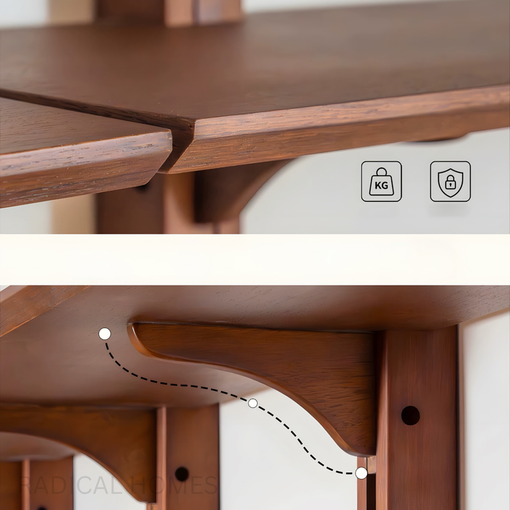 CAPO Modern Solid Wood Wall Mounted Shelf