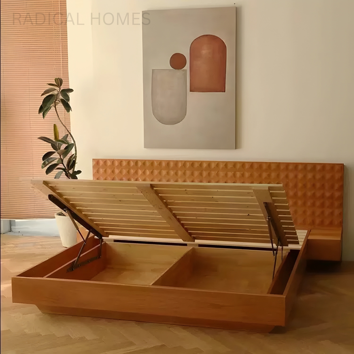ELVON Modern Solid Wood Bedframe - Radical Homes Singapore