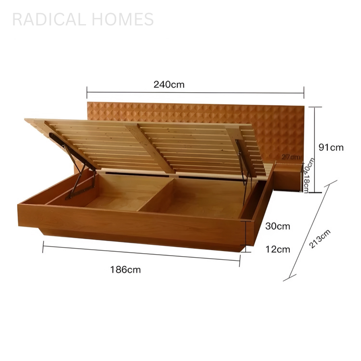ELVON Modern Solid Wood Bedframe - Radical Homes Singapore
