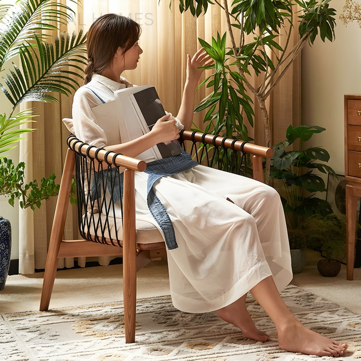 ERLDEN Modern Solid Wood Leisure Chair