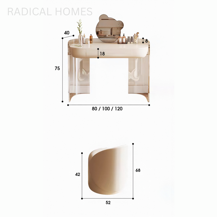 DELIA Modern Acrylic Vanity Table