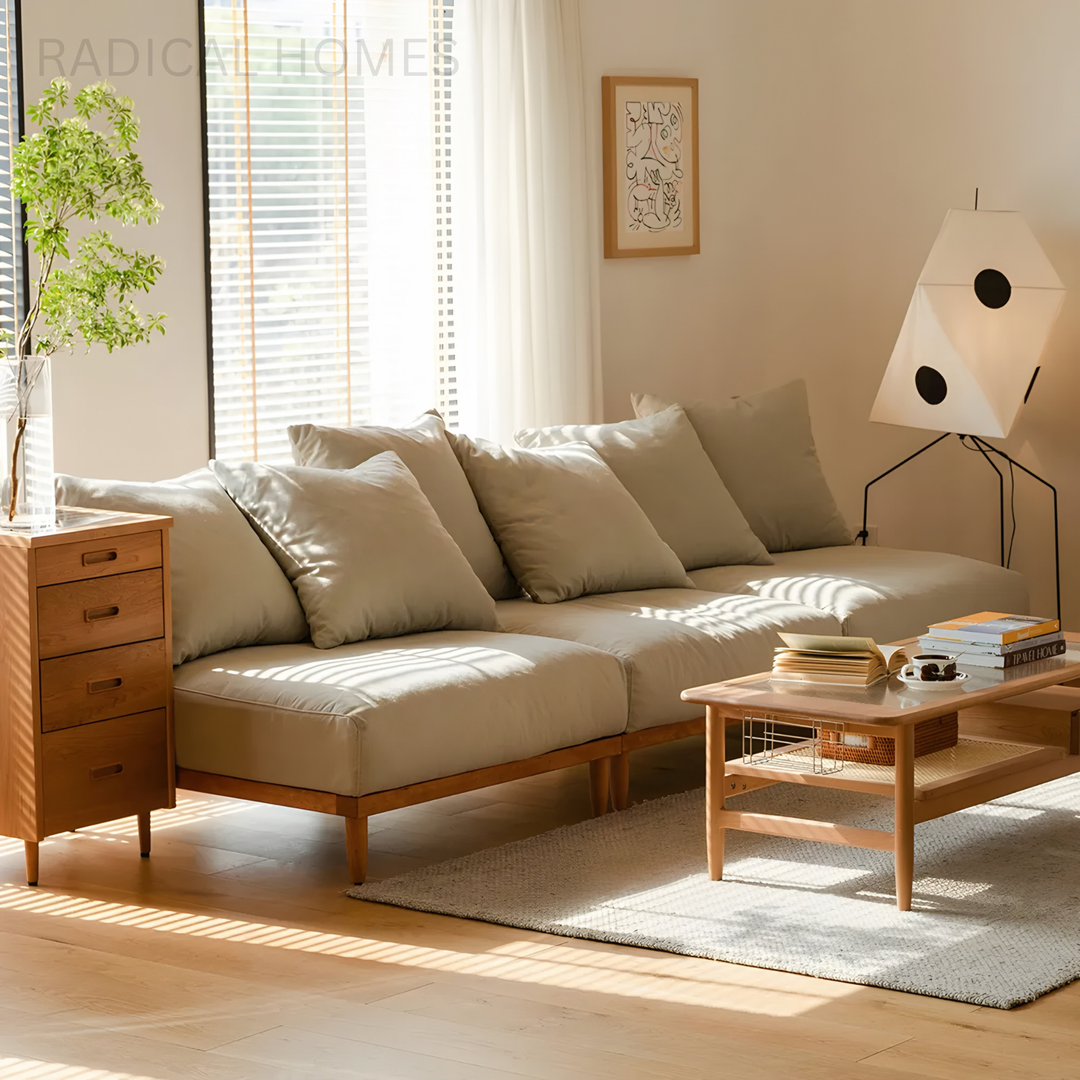 SYLVARA Japandi Fabric Sofa - Radical Homes Singapore